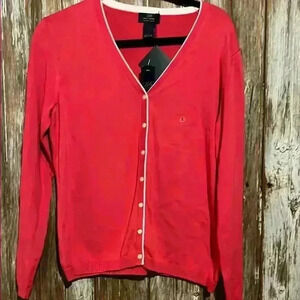BROOKS BROTHERS V-Neck Button-Up Sweater